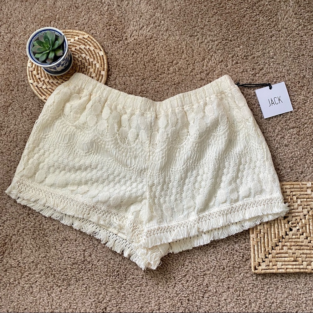 NWT - JACK. Boho Juniper Ivy Lace Shorts w Fringe